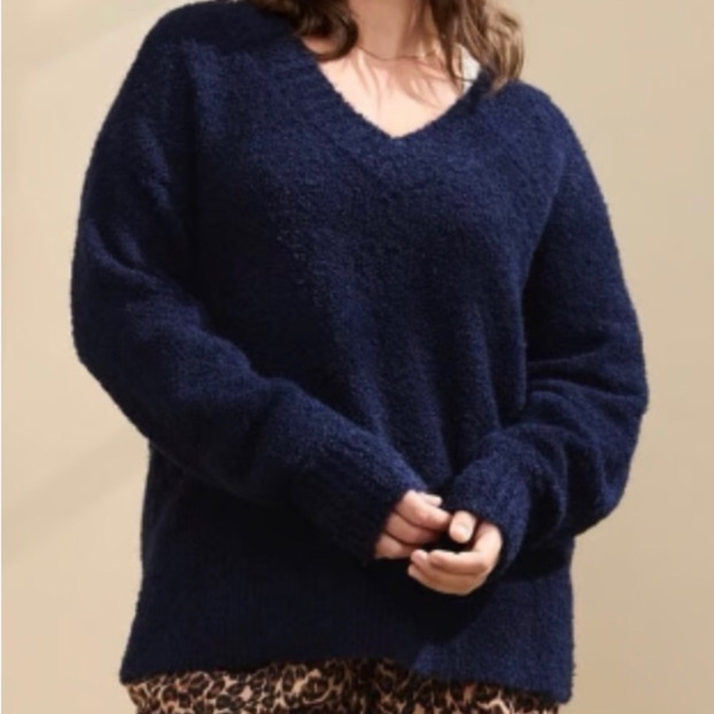 aerie Women's V-Neck Pullover Sweater in Navy XS